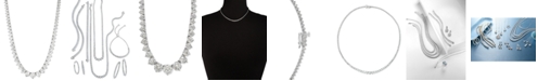 Macy's Diamond Fancy 16-3/4" Collar Necklace (10 ct. t.w.) in 14k White Gold